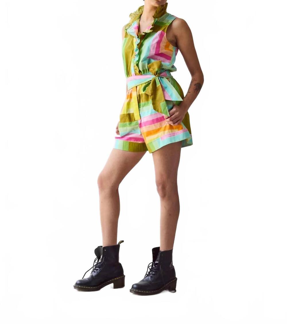 NEW HOPE FOR FLOWERS frilled sleeveless romper in cocentric
